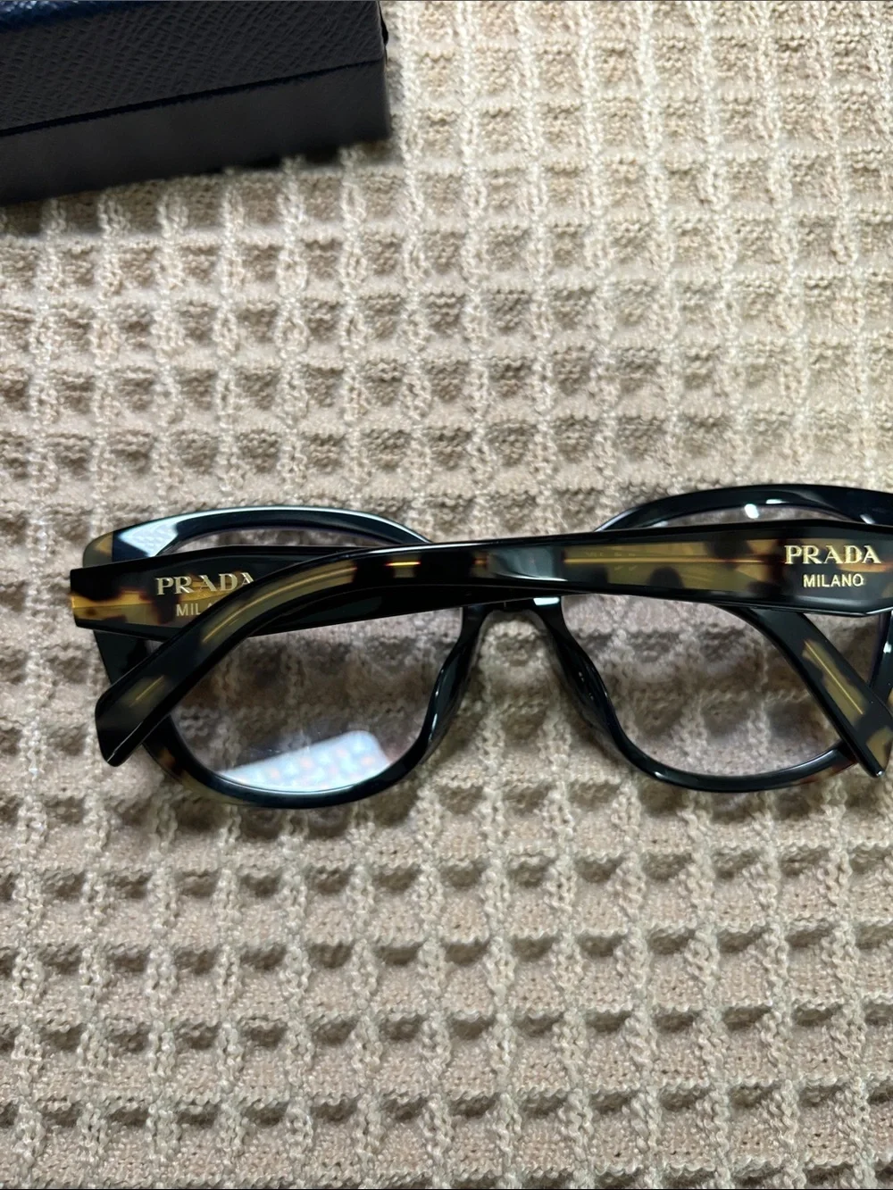 PRADA Black with Tortoiseshell Cat-Eye Optical Frames